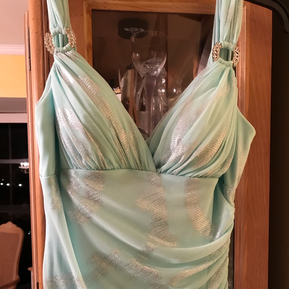 Tiffany blue prom/ formal dress- only won once